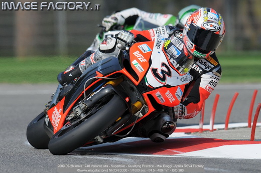 2009-09-26 Imola 1748 Variante alta - Superbike - Qualifyng Practice - Max Biaggi - Aprilia RSV4 Factory